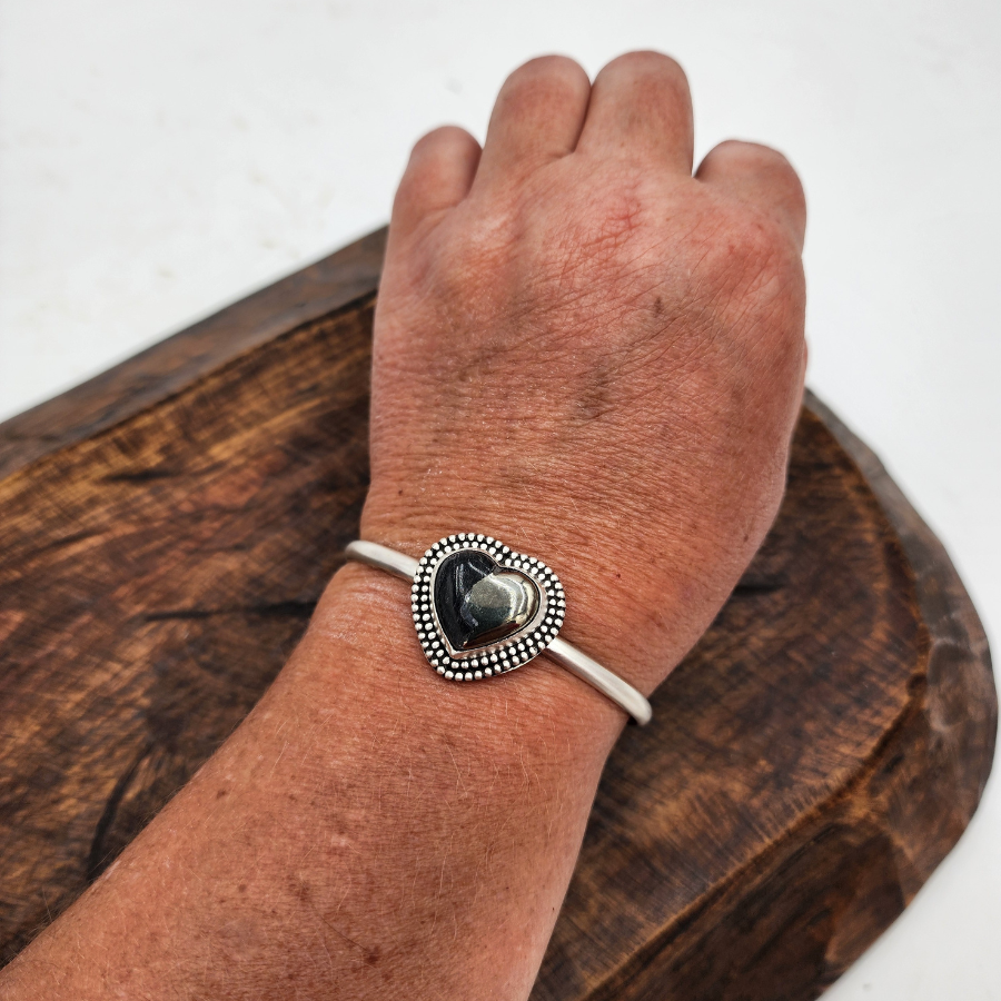 Apache Gold with Pyrite Heart Bracelet