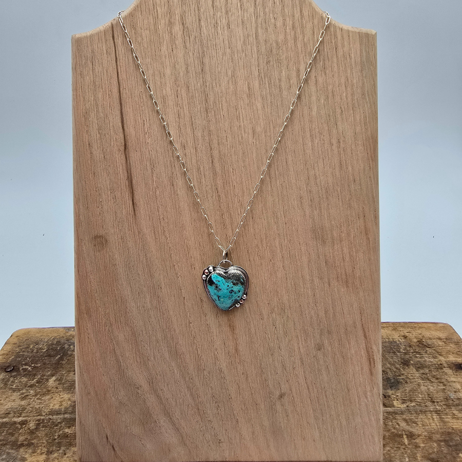 Blue Ice Turquoise Heart Necklace
