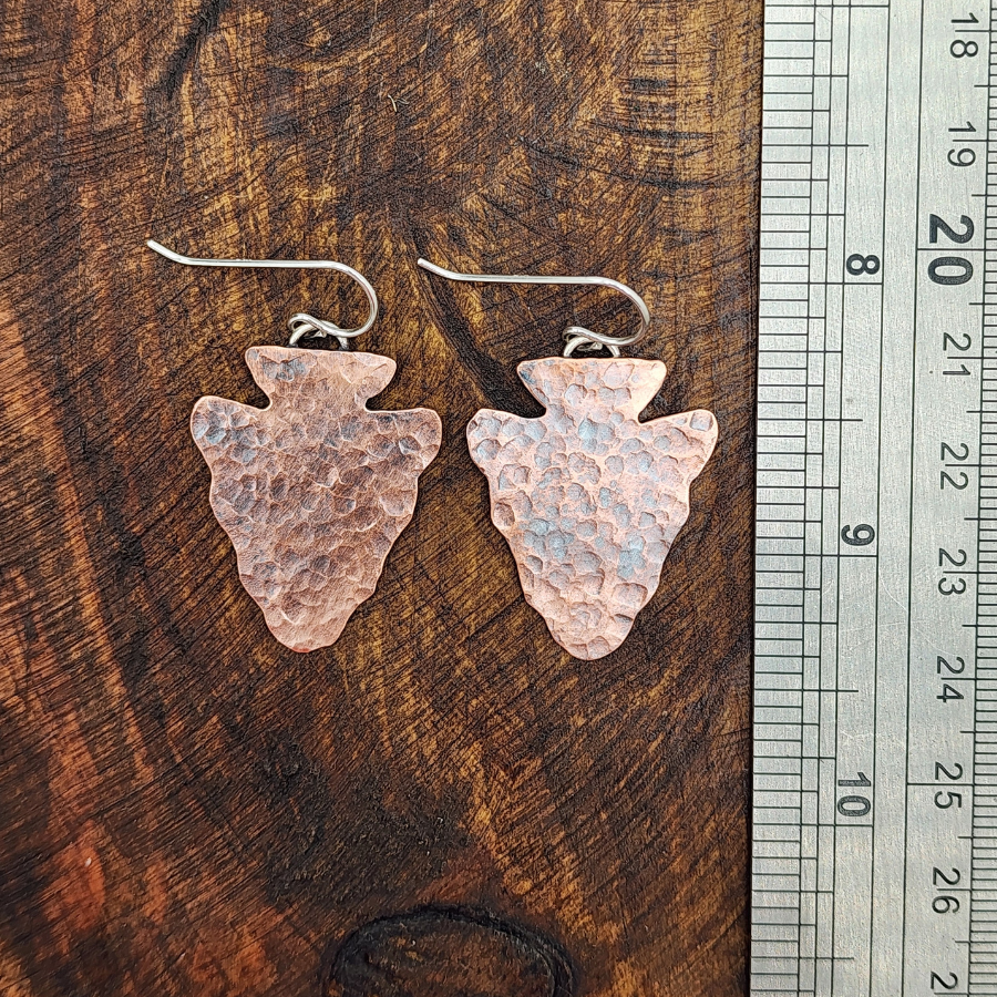 Copper Arrowhead Earrings