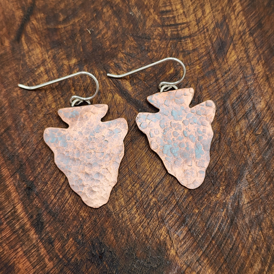 Copper Arrowhead Earrings