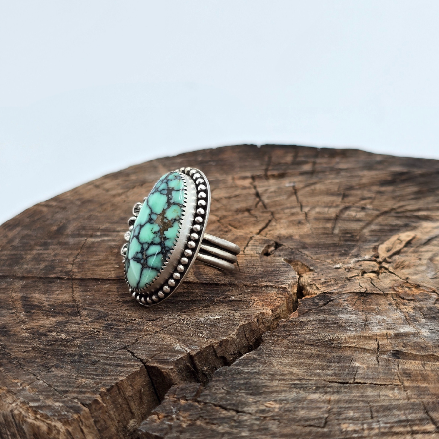 Desert Bloom Variscite and Flowers Ring