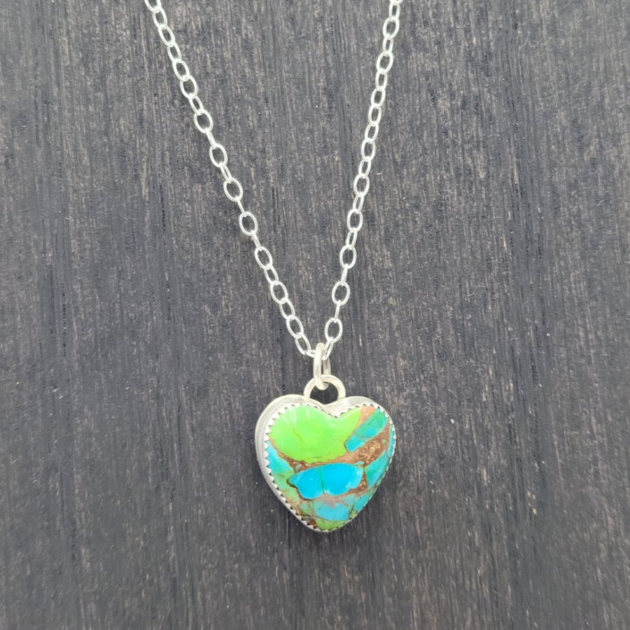Green Mohave Heart Necklace