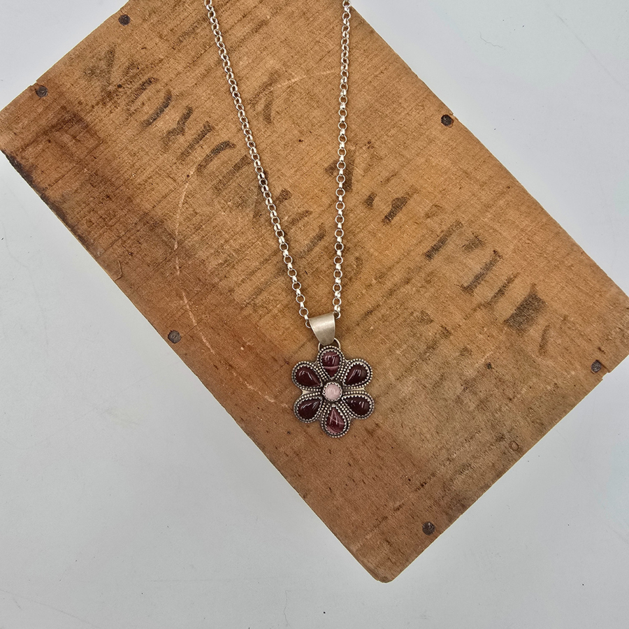 Moukaite Jasper Flower Necklace