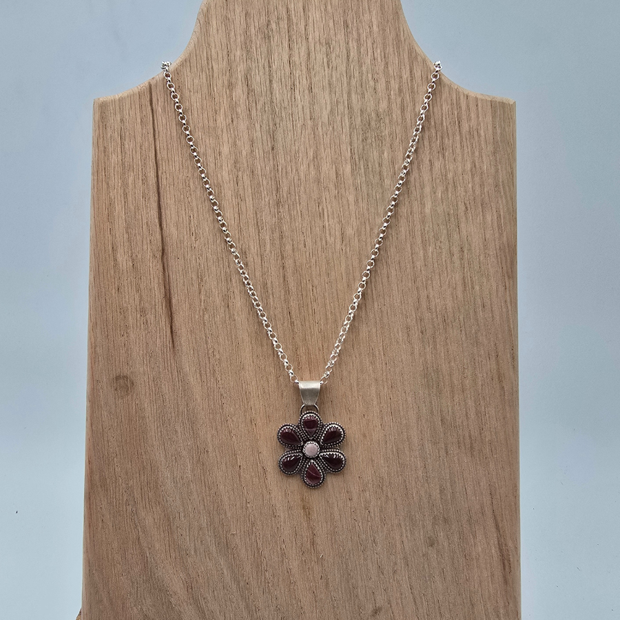 Moukaite Jasper Flower Necklace