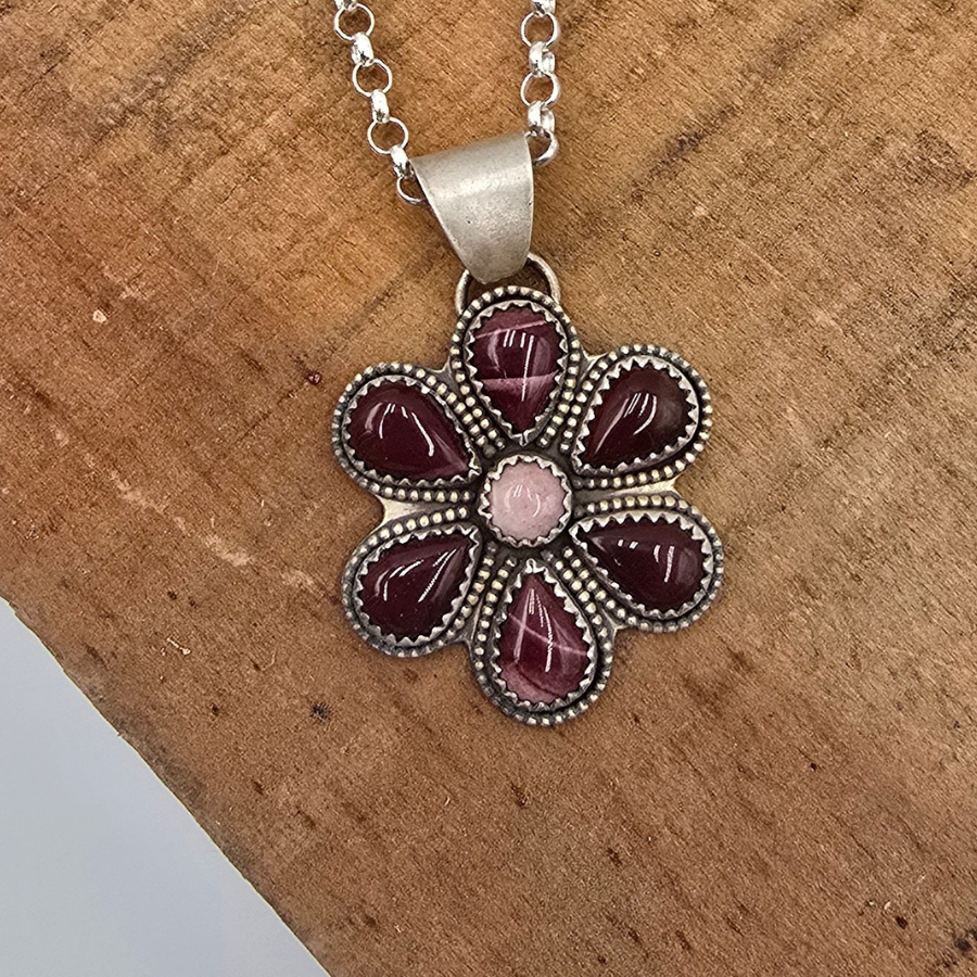 Moukaite Jasper Flower Necklace