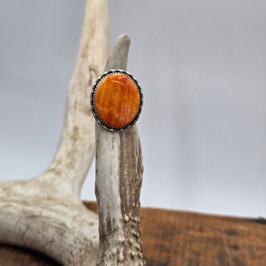 Orange Spiny Oyster Oval Ring