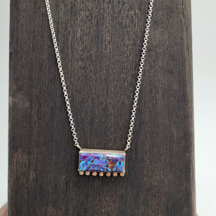 Purple Mohave Bar Necklace