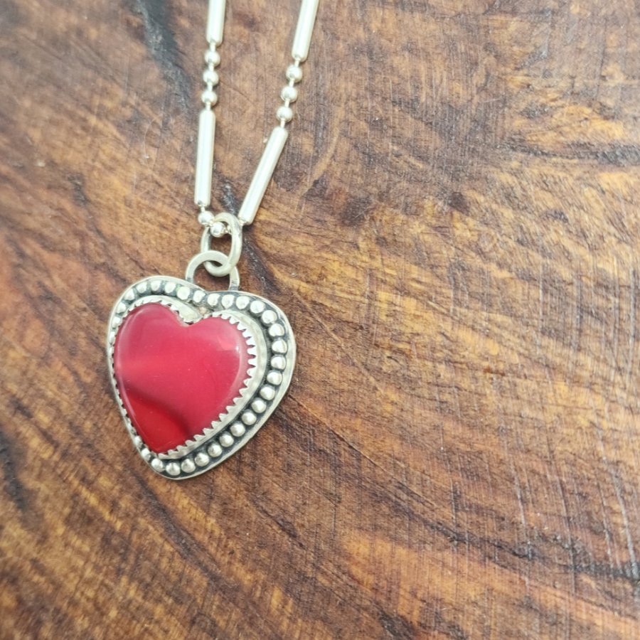 Rosarita with Dots Heart Necklace
