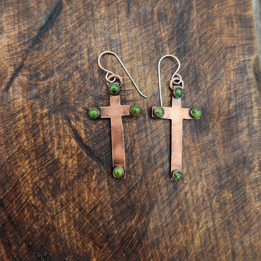 Sonoran Gold Turquoise and Copper Earrings