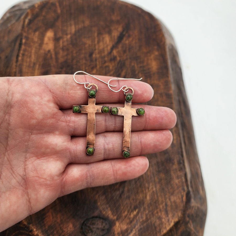 Sonoran Gold Turquoise and Copper Earrings