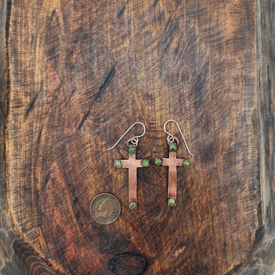Sonoran Gold Turquoise and Copper Earrings