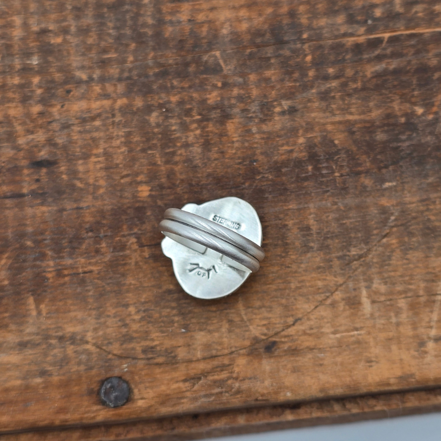 Orange Spiny Oyster and Flowers Ring