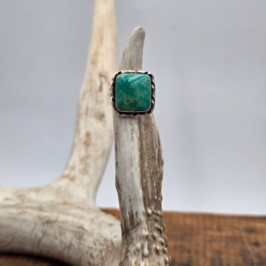Tyrone Square Turquoise Ring