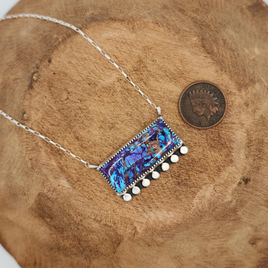 Purple Mohave Bar Necklace