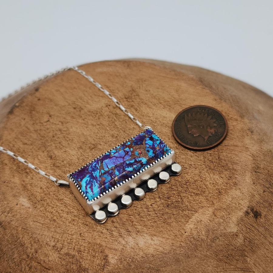 Purple Mohave Bar Necklace