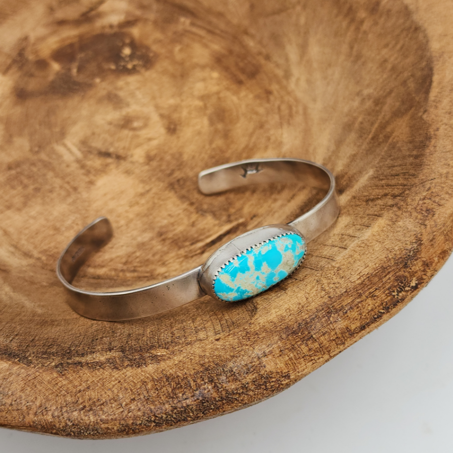 Royston Turquoise 1/4 in Sterling Silver Bracelet
