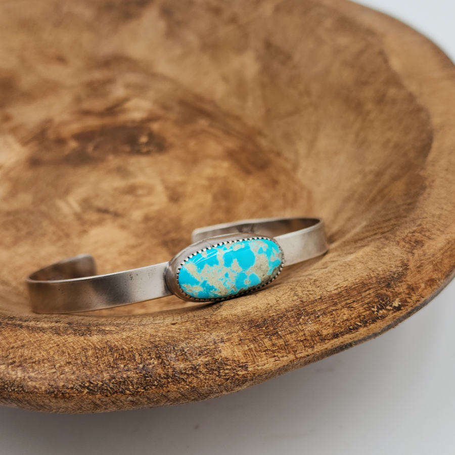 Royston Turquoise 1/4 in Sterling Silver Bracelet