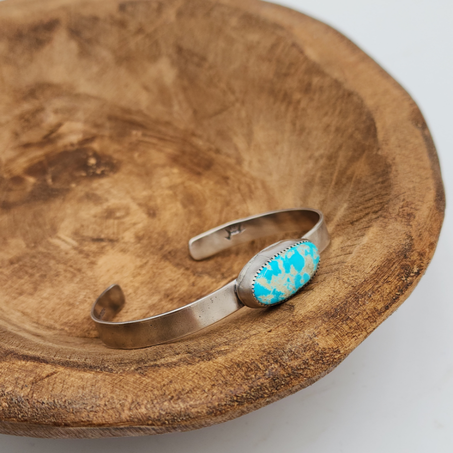Royston Turquoise 1/4 in Sterling Silver Bracelet