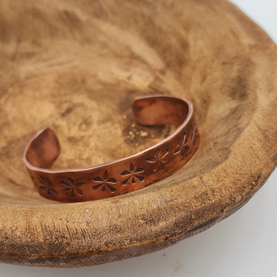 Tumbling Dragonfly 1/2 in Copper Bracelet