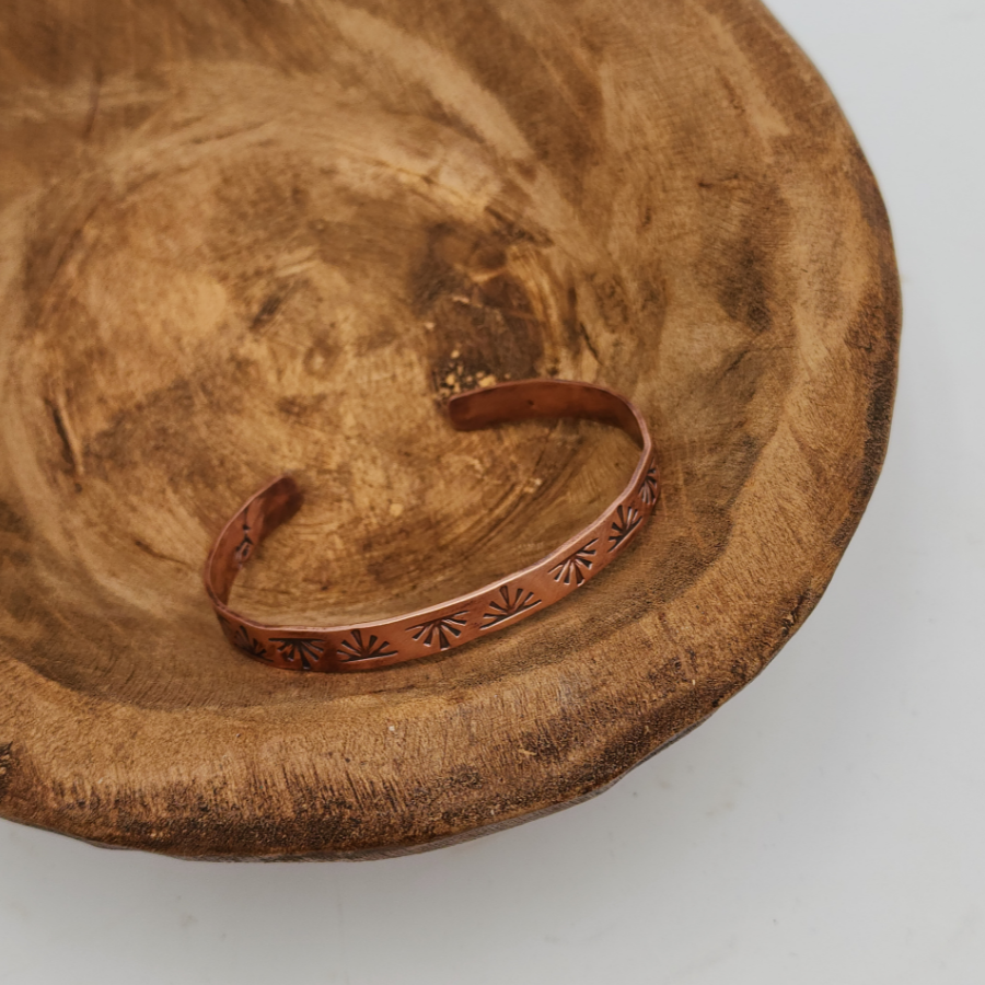 Hand Stamped 1/4 in Copper Bracelet