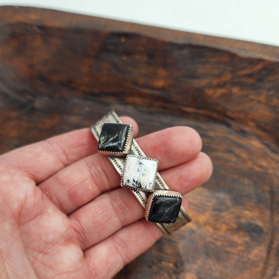 White Buffalo 3 Stone Bracelet