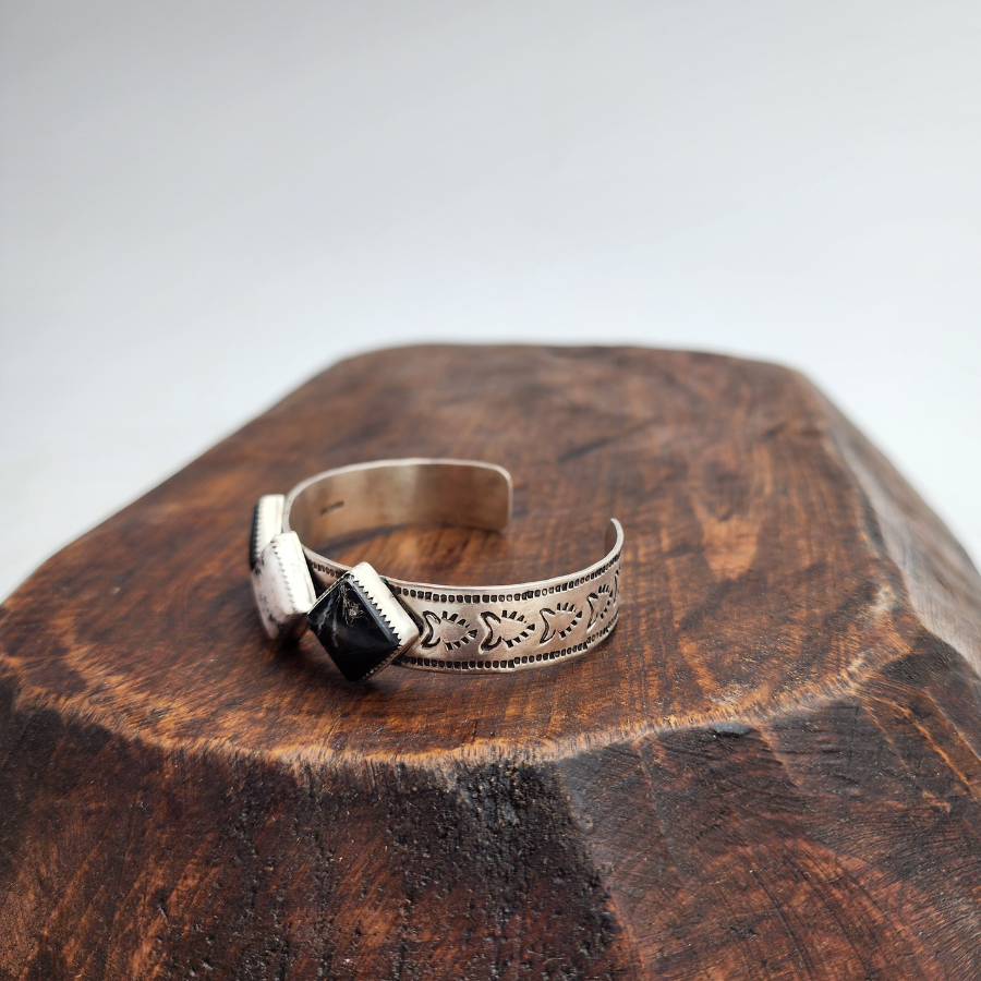 White Buffalo 3 Stone Bracelet
