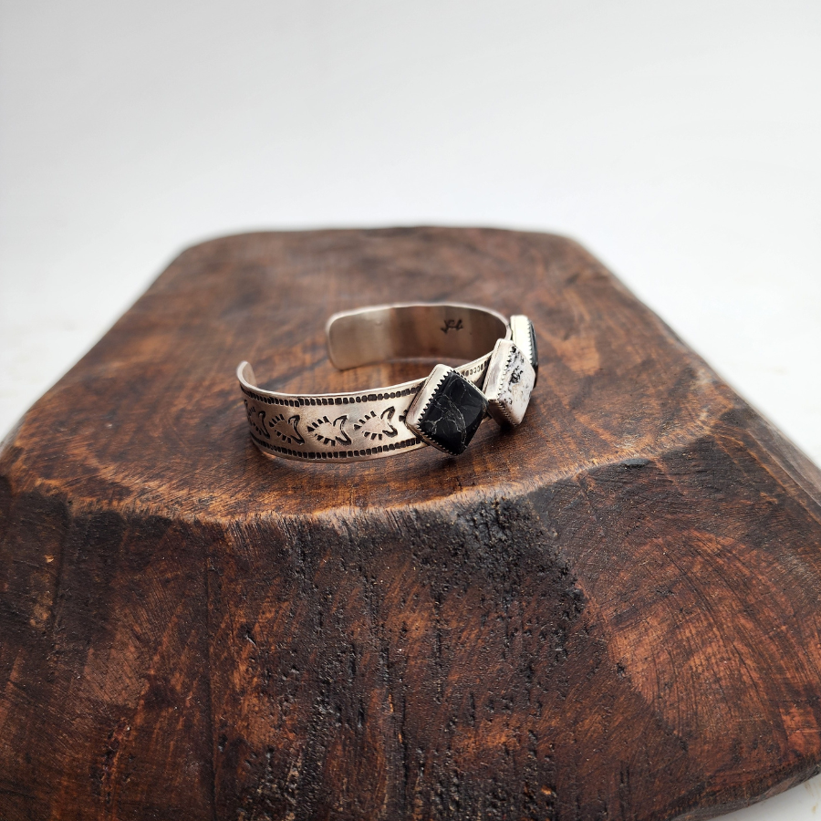 White Buffalo 3 Stone Bracelet