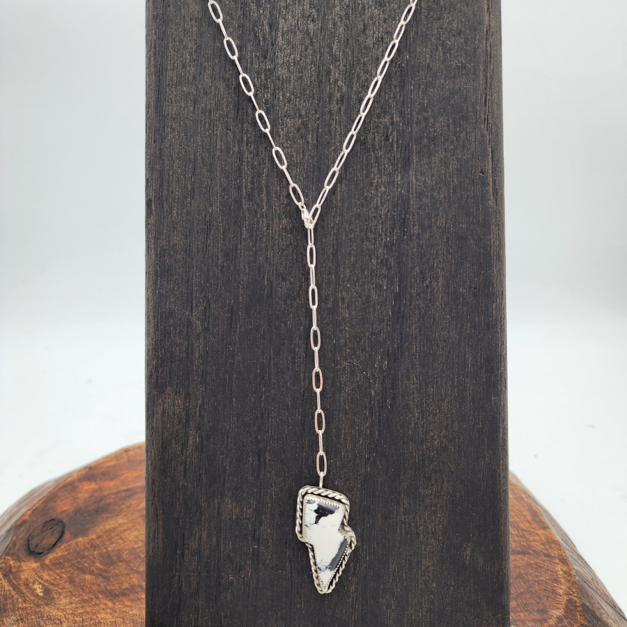 White Buffalo Lightning Bolt Necklace