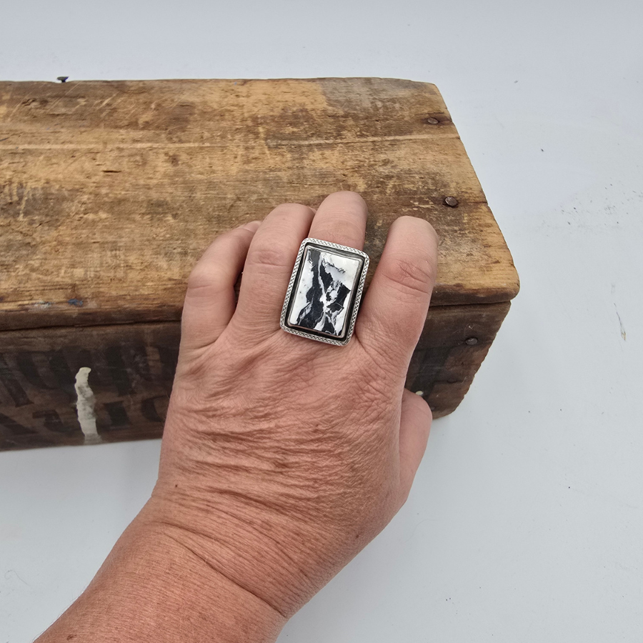 White Buffalo Rectangle Ring