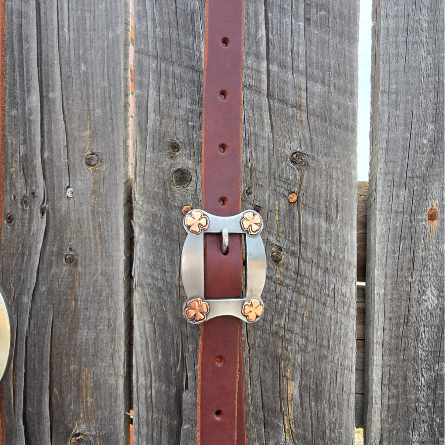 Copper Flower Buckle Split Ear Headstall