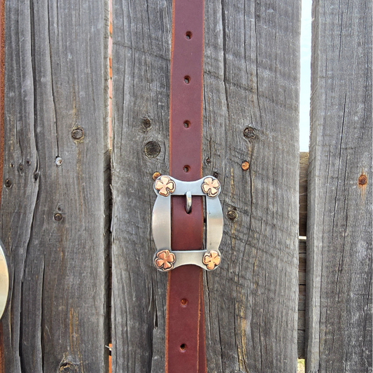 Copper Flower Buckle Split Ear Headstall