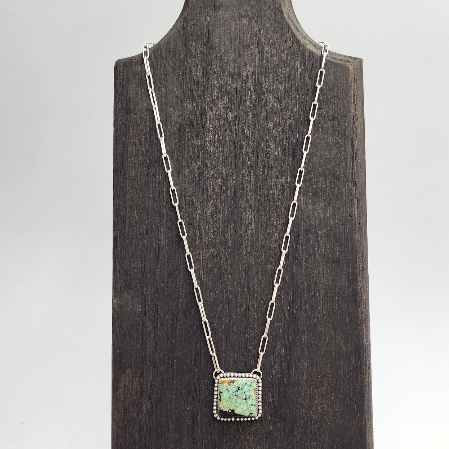 Blackjack Turquoise Square Necklace