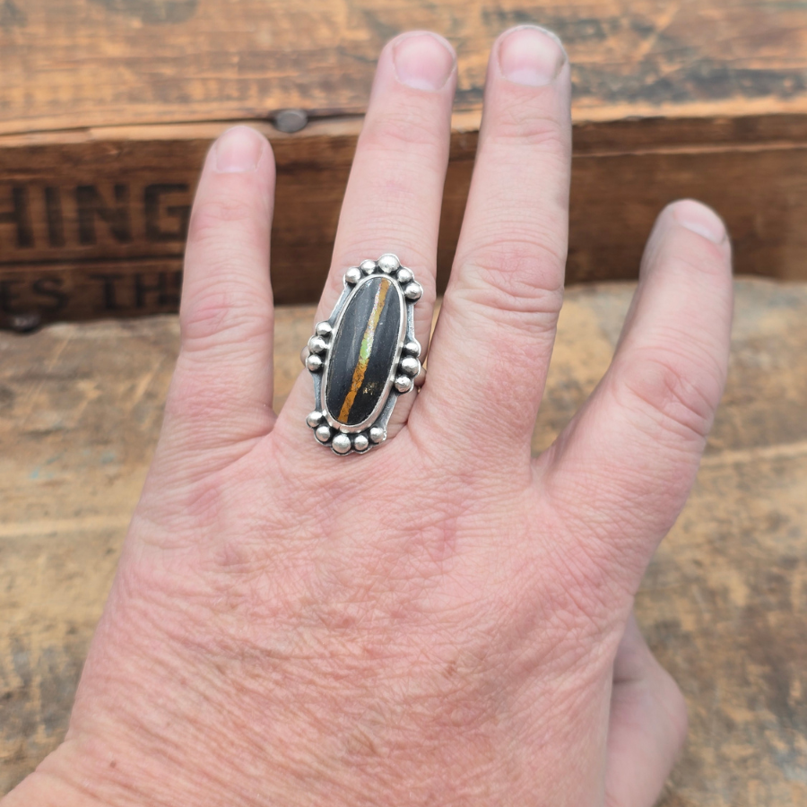 Blackjack Oval and Raindrop Ring