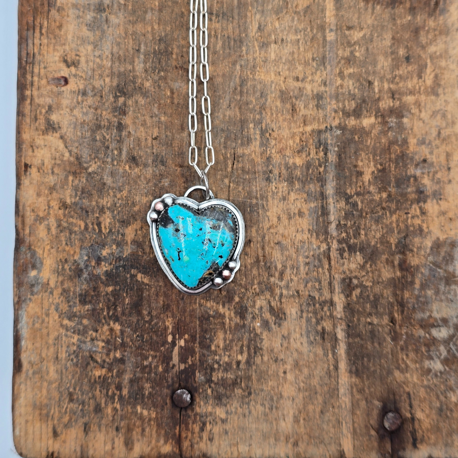 Blue Ice Turquoise Heart Necklace