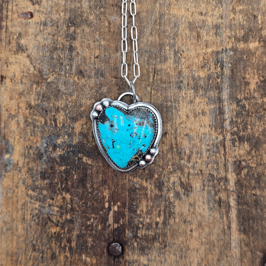 Blue Ice Turquoise Heart Necklace