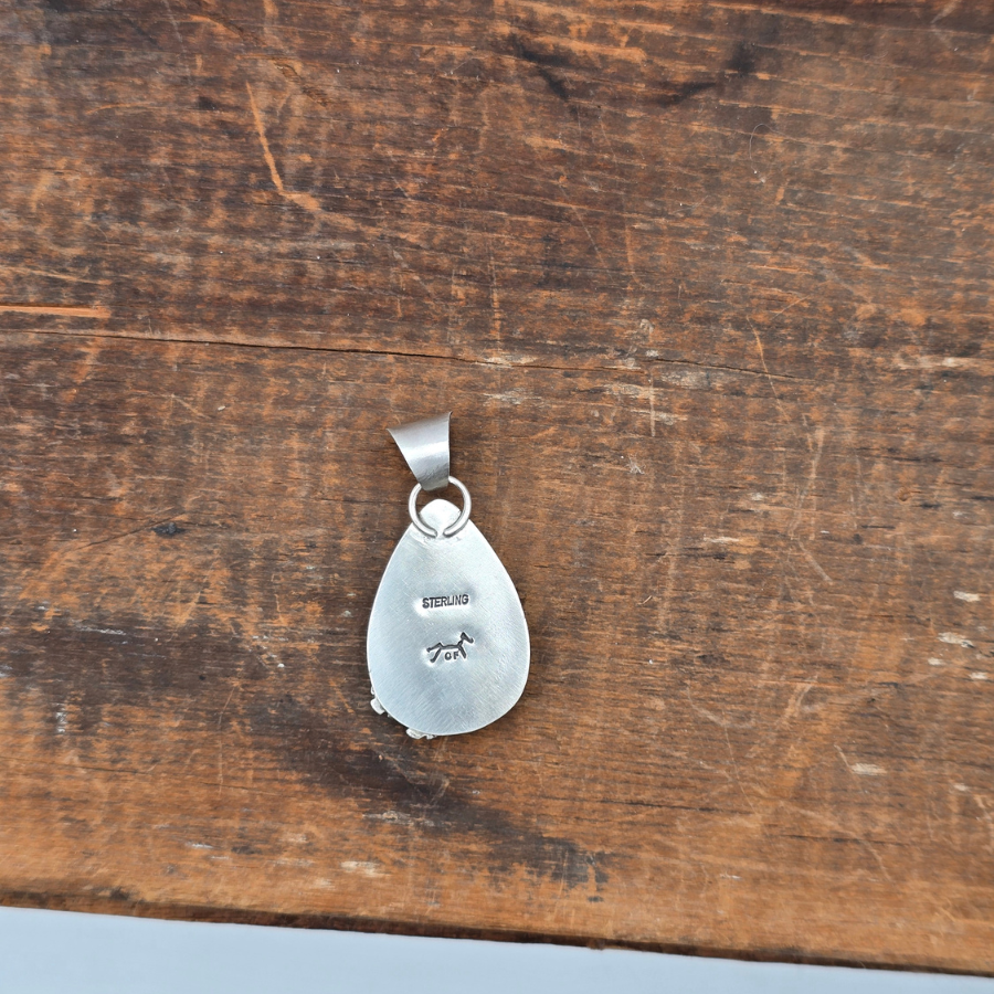 Blue Moon Turquoise and Flowers Pendant