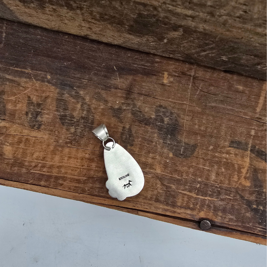 Broken Arrow Variscite and Flowers Pendant