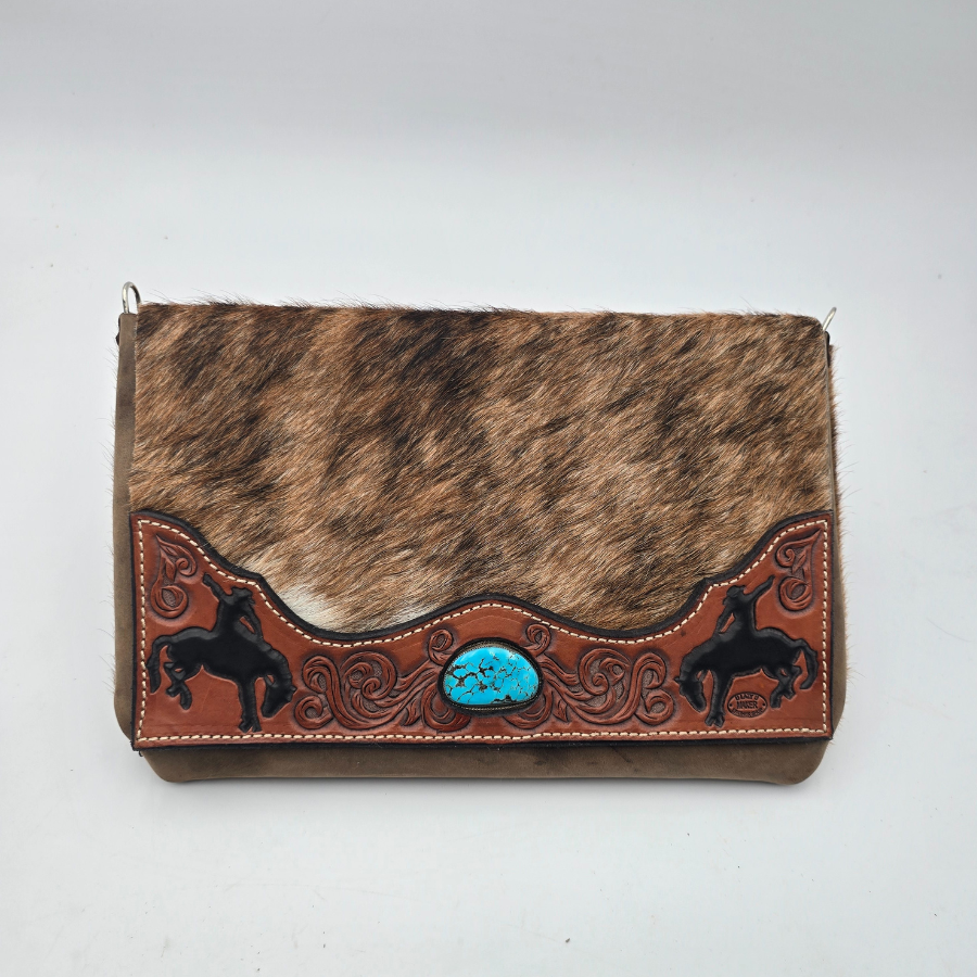 Bucking Horse and Turquoise Clutch