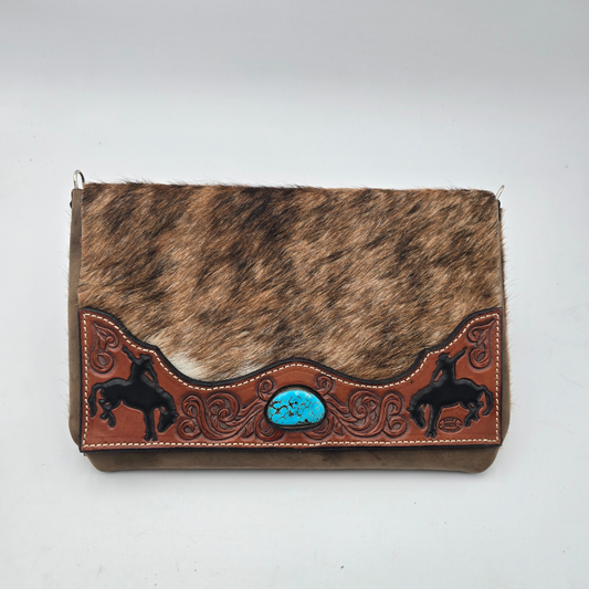 Bucking Horse and Turquoise Clutch