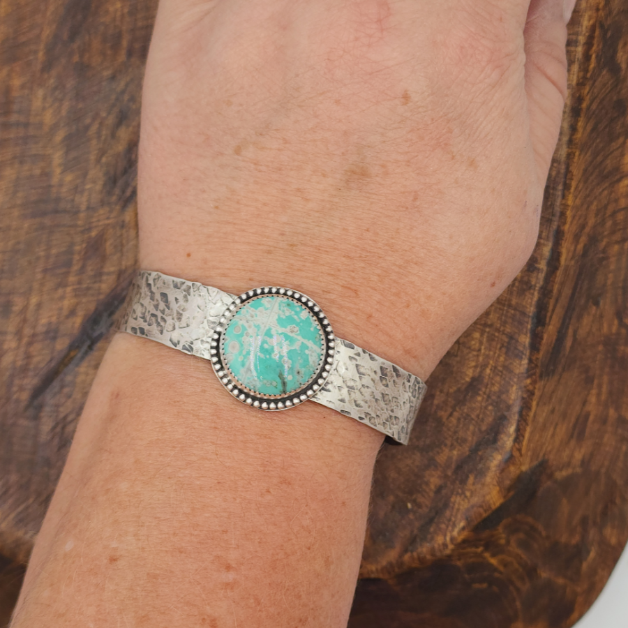 Chameleon Variscite and Sterling Silver Bracelet
