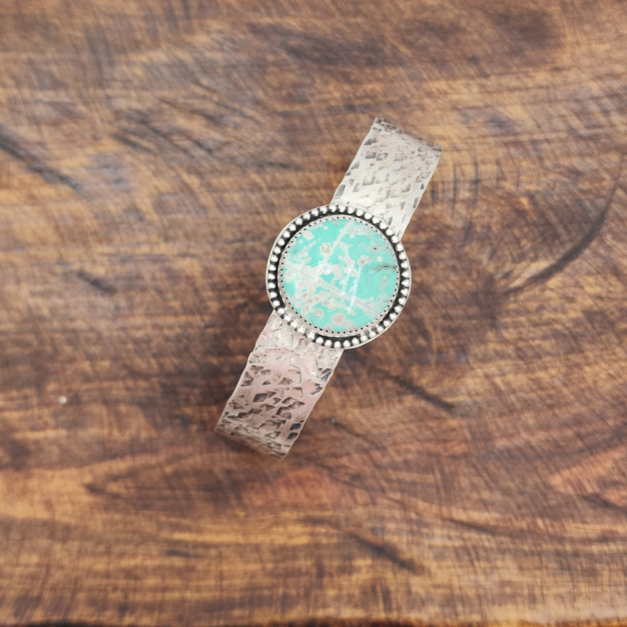 Chameleon Variscite and Sterling Silver Bracelet