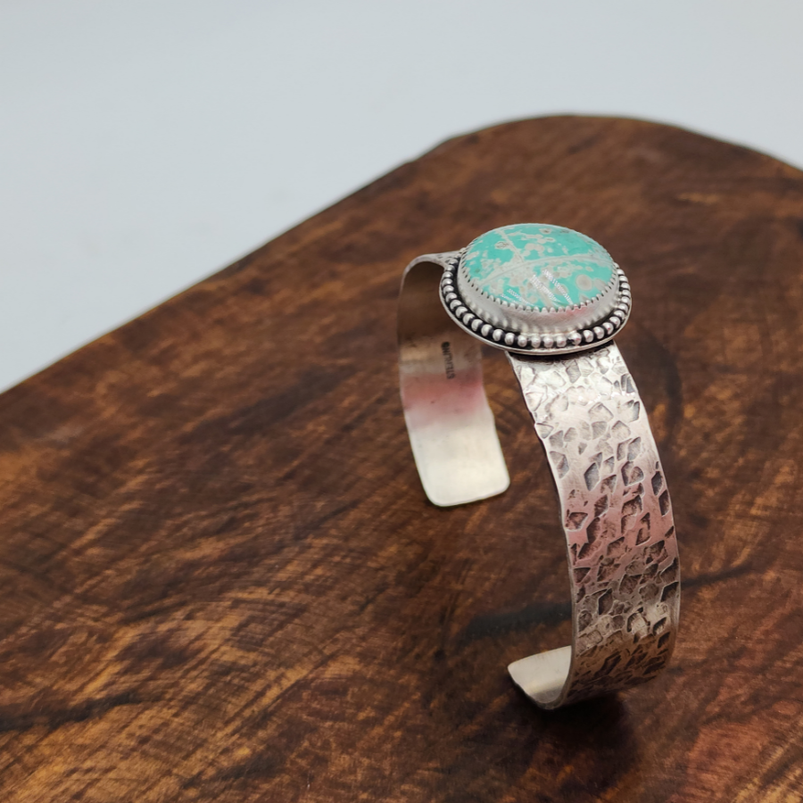 Chameleon Variscite and Sterling Silver Bracelet