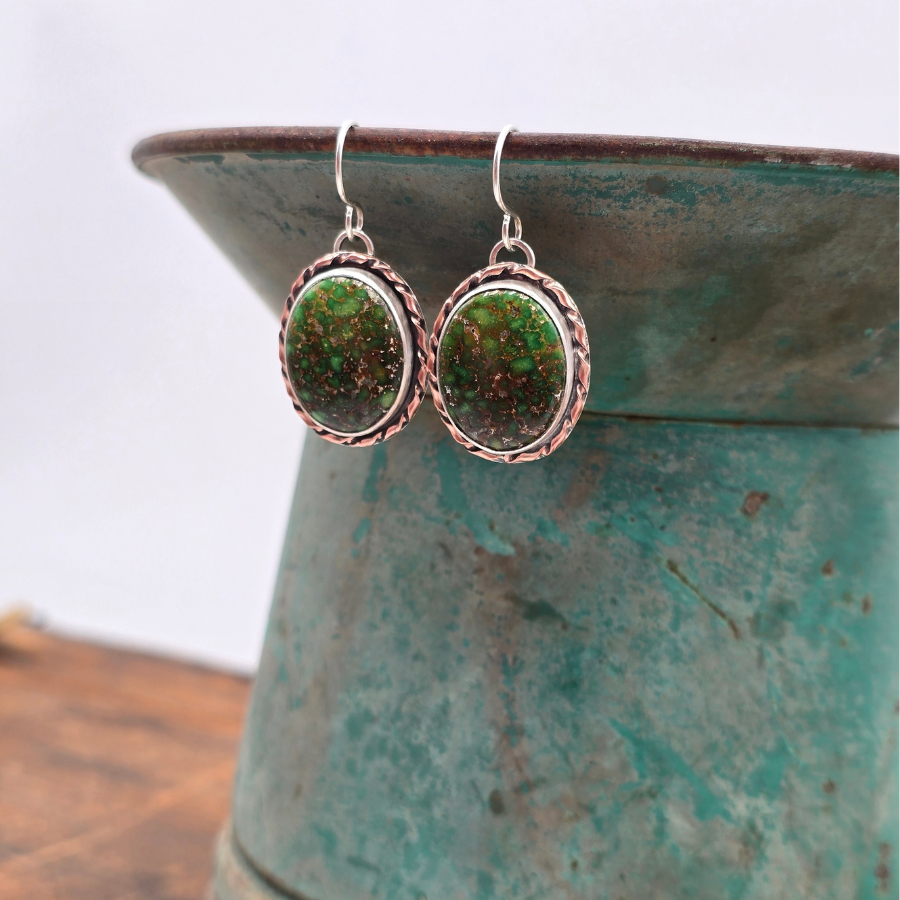 Catalina Turquoise with Copper Twist Earrings