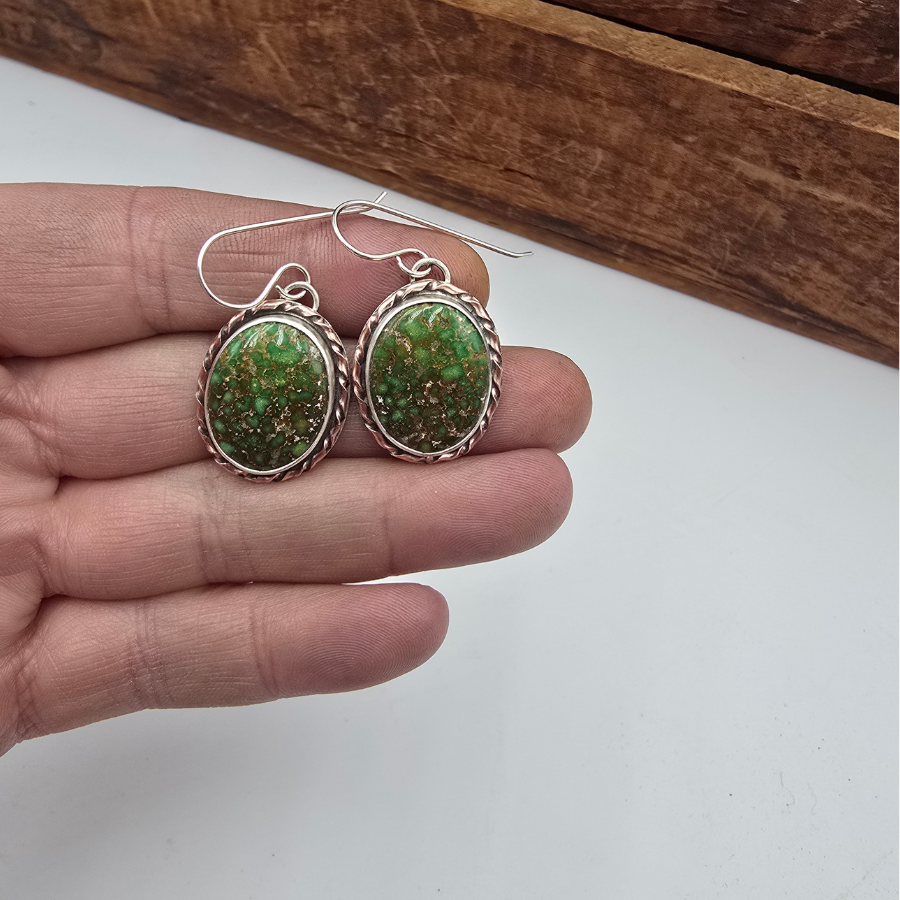 Catalina Turquoise with Copper Twist Earrings