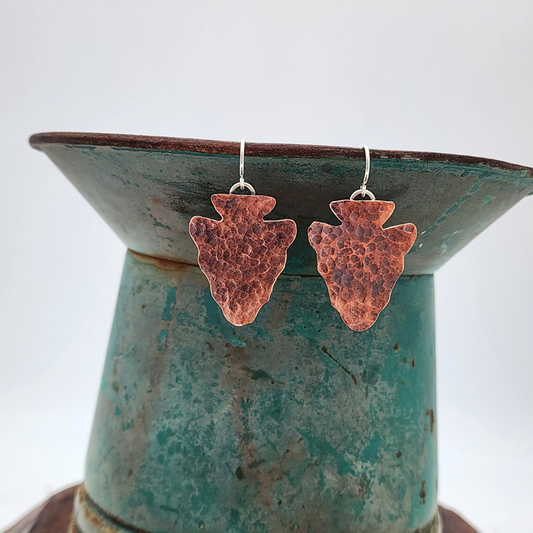 Copper Arrowhead Earrings