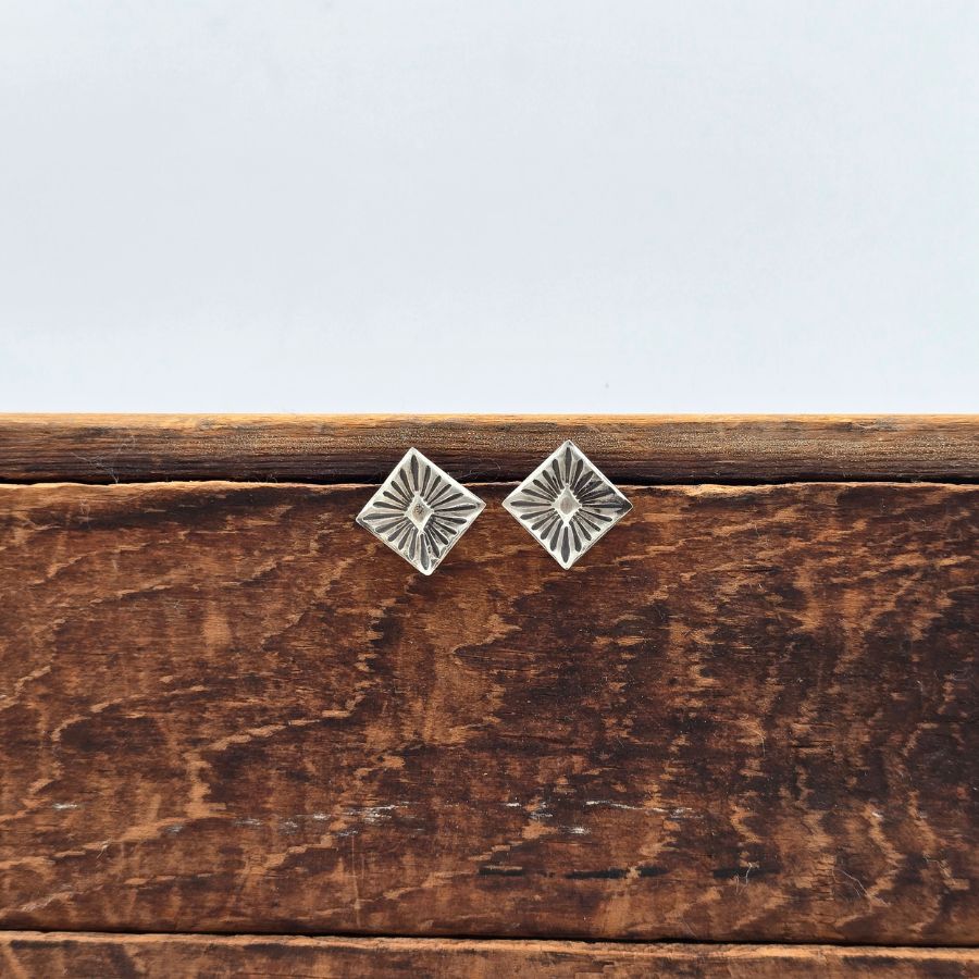 Diamond Concho Earrings