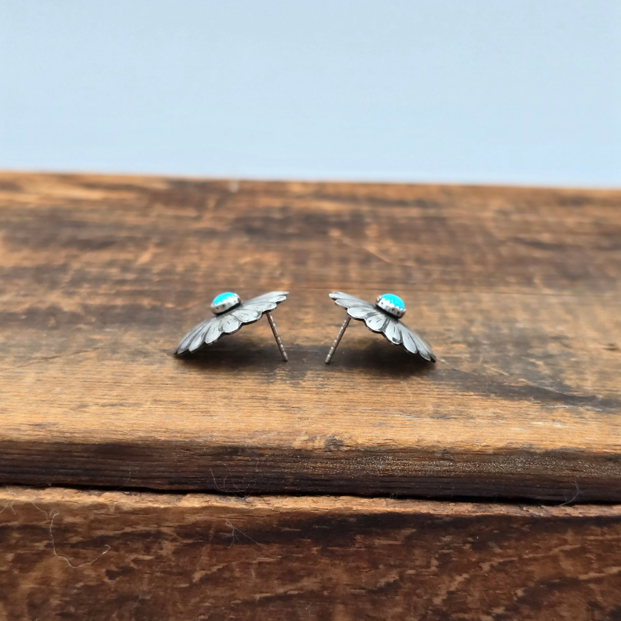 Flower Concho Turquoise Earrings
