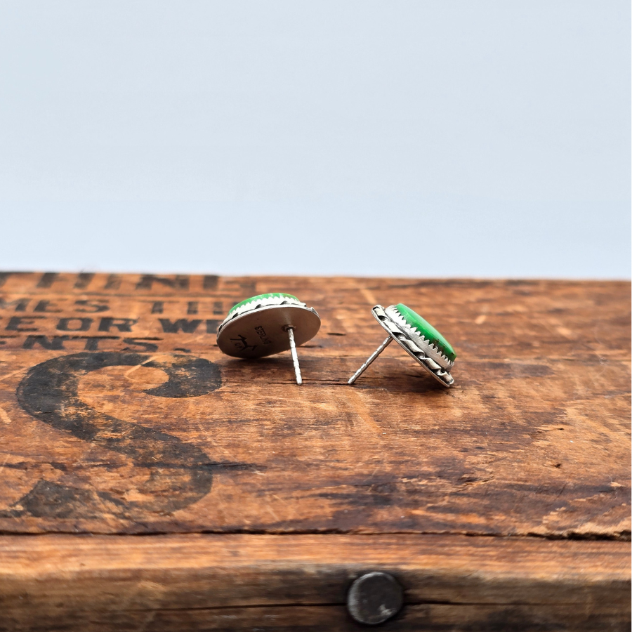 Green Manhattan Stud Earrings