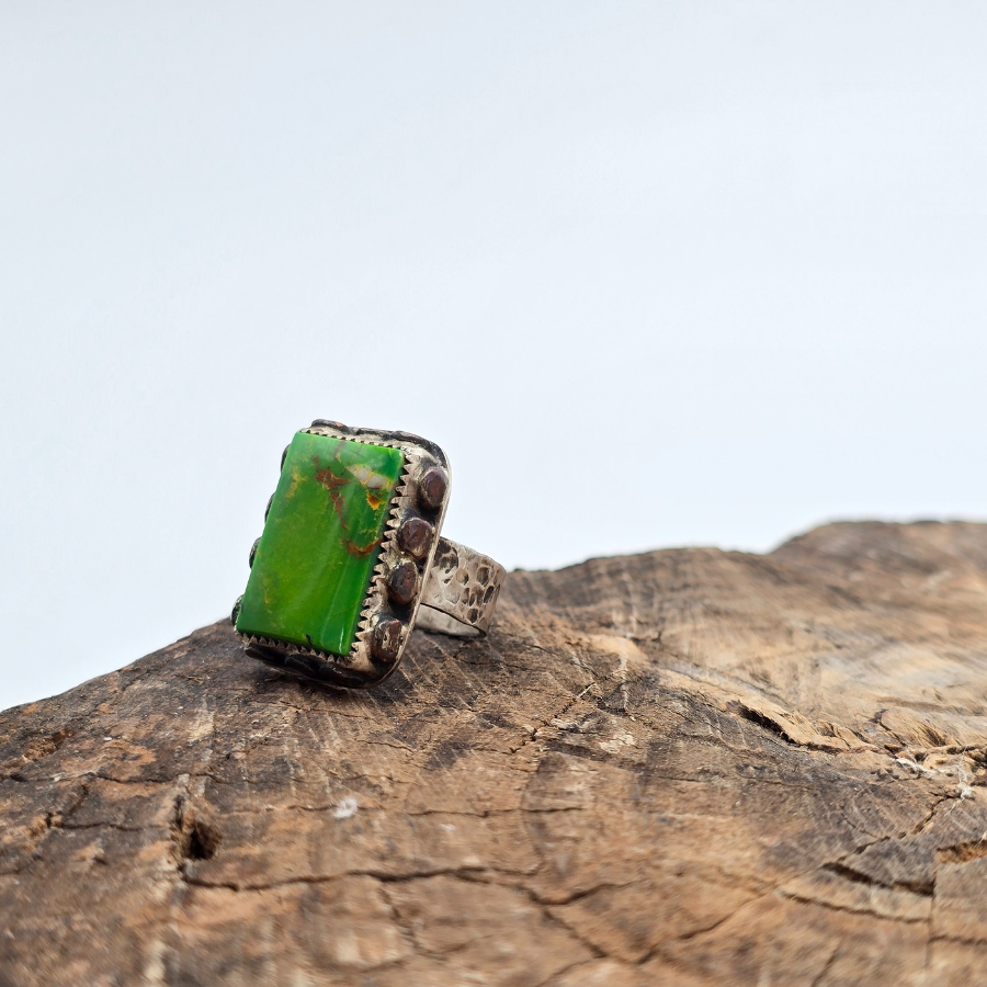 Manhattan Green Turquoise and Copper Ring