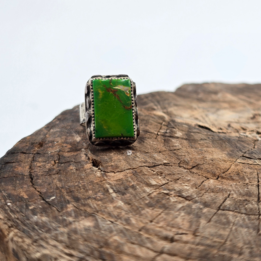 Manhattan Green Turquoise and Copper Ring